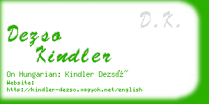 dezso kindler business card